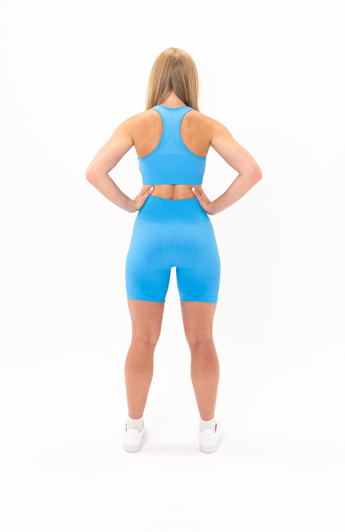 Limitless Seamless Shorts & Sports Bra Set - Azure Blue